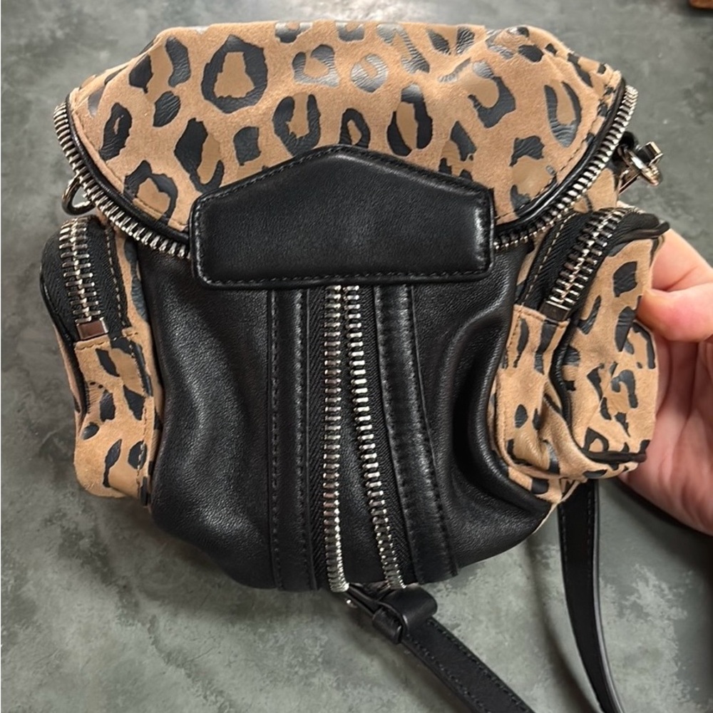 Alexander Wang Leopard Print Crossbody Bag in Tan and Black - Picture 2 of 9